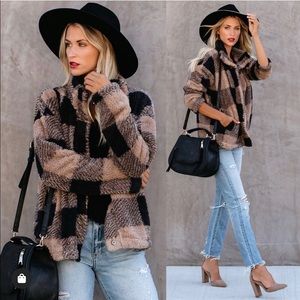 VICI | Bonfire Stories Plaid Pocketed Jacket